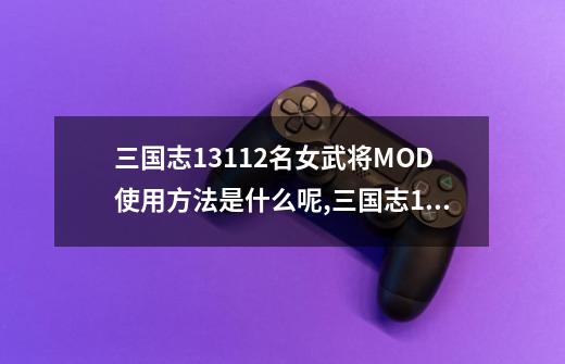 三国志13112名女武将MOD使用方法是什么呢,三国志13mod-第1张-游戏信息-拼搏网