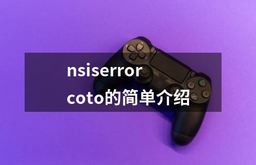 nsiserrorcoto的简单介绍-第1张-游戏信息-拼搏网