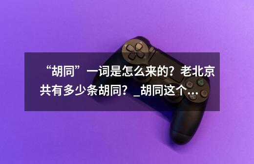 “胡同”一词是怎么来的？老北京共有多少条胡同？_胡同这个词来源于什么族-第1张-游戏信息-拼搏网