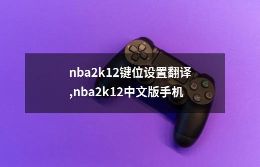 nba2k12键位设置翻译,nba2k12中文版手机-第1张-游戏信息-拼搏网